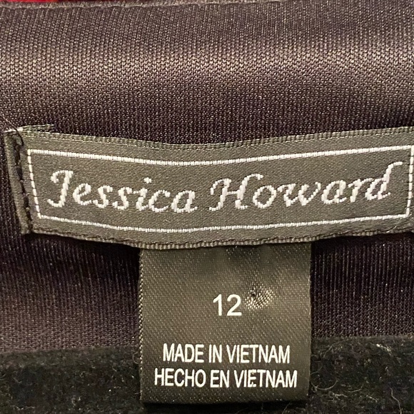 Jessica Howard Black and White Polka Dot Long Sleeve Dress - Picture 3 of 3